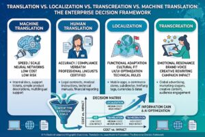 Translation vs. Localization vs. Transcreation vs. Machine Translation: The Enterprise Decision Framework